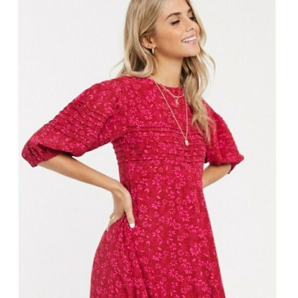 Free People Jessie Ditsy Floral Print Midi Dress Size 10 - Picture 2 of 9